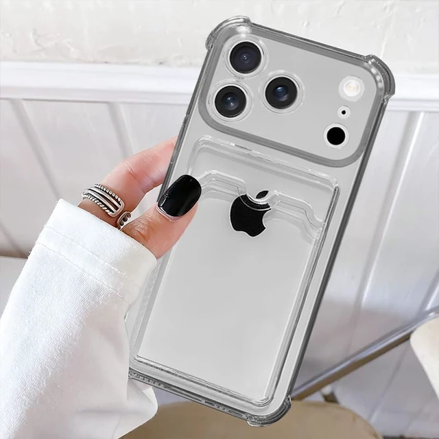 Alt view image 3 of 7 - Clear Wallet Phone Case for iPhone 18 Pro Max /17 Pro Max, Upgrade Clear Card Slot Case, Slim Fit Protective Soft TPU Shockproof Wallet Case for iPhone 18 Pro Max /17 Pro Max (Black)
