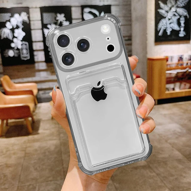 Alt view image 4 of 7 - Clear Wallet Phone Case for iPhone 18 Pro Max /17 Pro Max, Upgrade Clear Card Slot Case, Slim Fit Protective Soft TPU Shockproof Wallet Case for iPhone 18 Pro Max /17 Pro Max (Black)