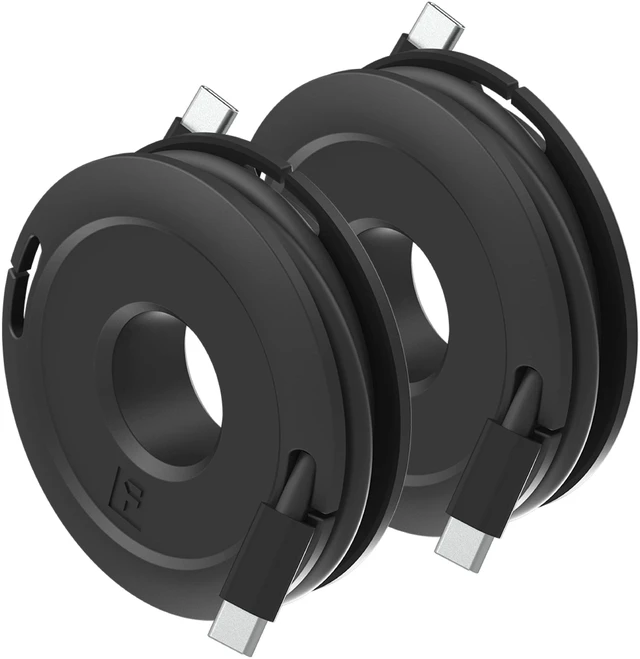 Main image of Side Winder Mini and Max Headphone, Earbud and Charging Cable Winder and Organizer Perfect for Wrapping Earbuds and Cords for Travel and Organization 2-Pack (Black, Max)