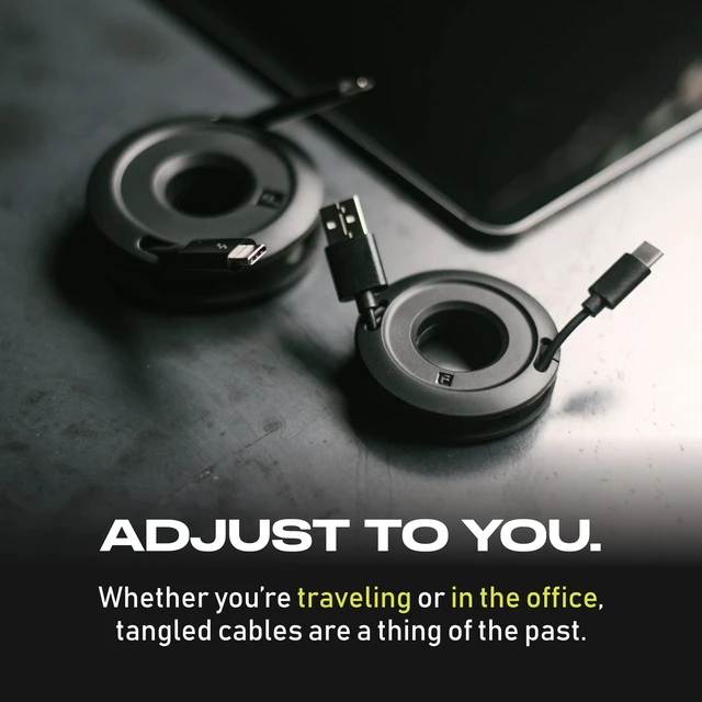 Alt view image 6 of 7 - Side Winder Mini and Max Headphone, Earbud and Charging Cable Winder and Organizer Perfect for Wrapping Earbuds and Cords for Travel and Organization 2-Pack (Black, Max)