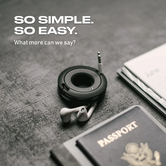 Alt view image 6 of 7 - Side Winder Mini and Max Headphone, Earbud and Charging Cable Winder and Organizer Perfect for Wrapping Earbuds and Cords for Travel and Organization 2-Pack (Black, Mini)