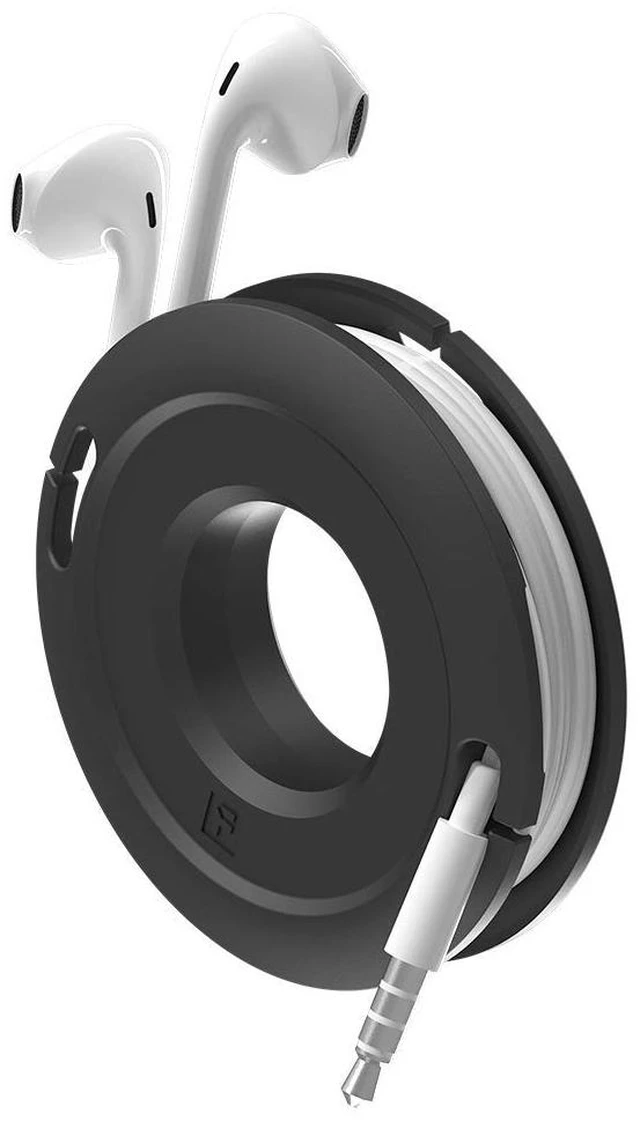 Main image of Side Winder Mini and Max Headphone, Earbud and Charging Cable Winder and Organizer Perfect for Wrapping Earbuds and Cords for Travel and Organization (Black, Mini)
