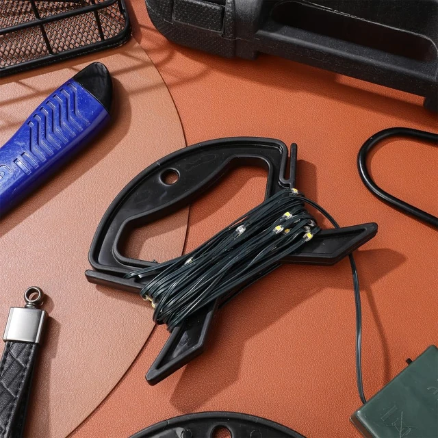 Alt view image 3 of 7 - 10PCS Small Rope Winder: Black String Light Storage Reel Cord Reel Wire Storage Wrap for Extension Cord Holder Plastic Winding Clip for Home Office Garage Rv Workshop