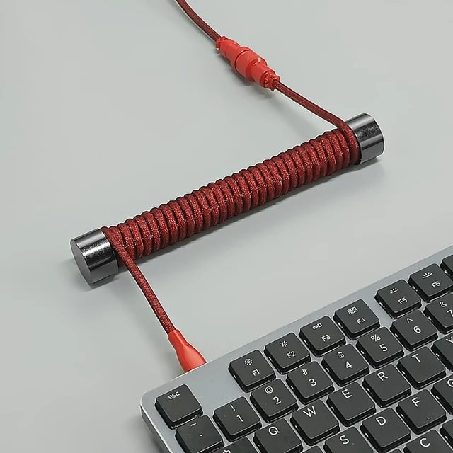 Alt view image 5 of 5 - Custom Coiled Cable Winder, Rod Metal Bar Management with Multifunctional, Coiled Keyboard Cable Winder Use for DIY Decorate Custom Gaming Mechanical Keyboard USB Cable (Black)