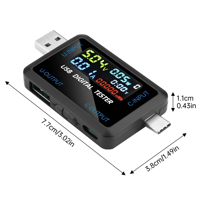 Alt view image 2 of 5 - Versatile USB Type-C Analyzer Digital Tester DC 4.5-36V 0-8A Voltage Current Meter Power Capacity Tester Dual Port