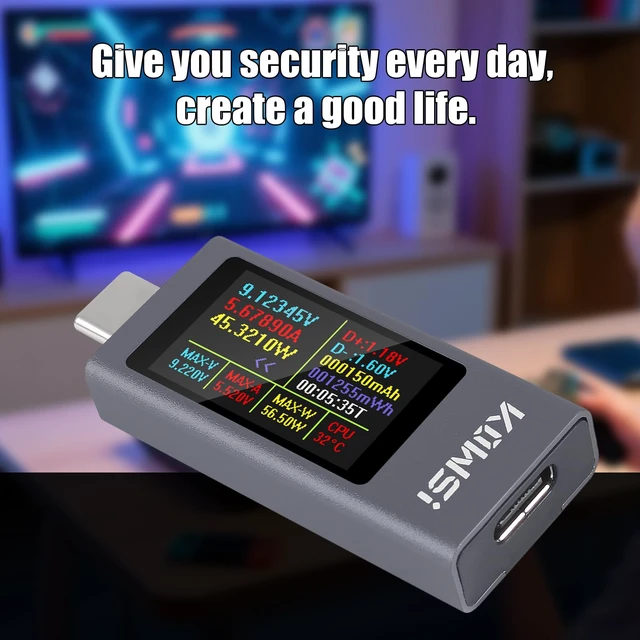 Alt view image 5 of 6 - 360W USB C Tester Power Meter Type-C PD Tester Digital Multimeter 4-30V 0-12A Voltage and Current Tester Meter Voltmeter Power Bank Capacity USB Cable Charger Detector