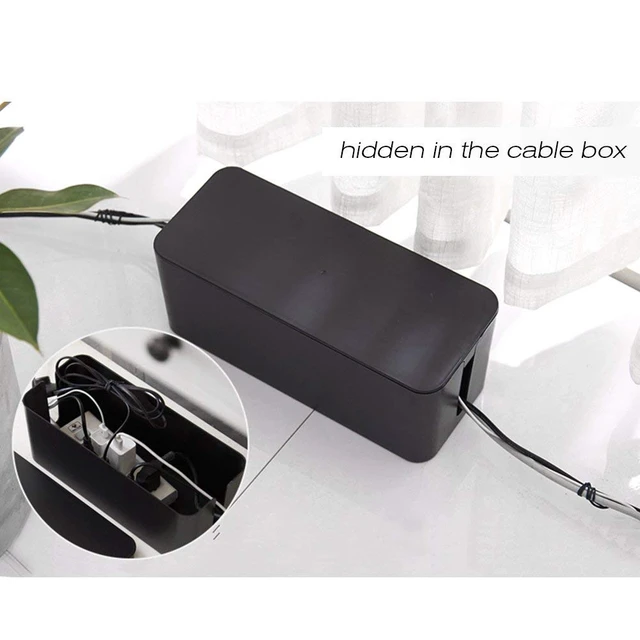 Alt view image 4 of 7 - Cable Management Box, 2 Set Cable Organizer for Cable and Cord Management, Storage and Holder to Cover and Hide & Power Strips & Cords (Black)