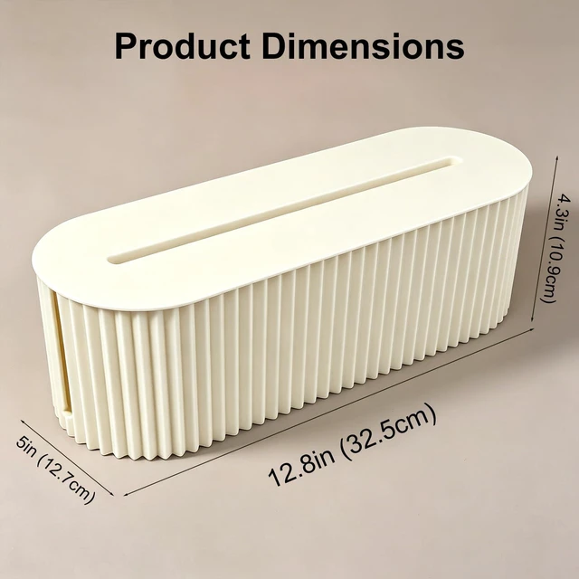 Alt view image 6 of 6 - Cable Management Box Cord Organizer Box, Wires Hide Box -Beige | Cord Concealer for Power Strips Surge Protectors Adapters Office Desk