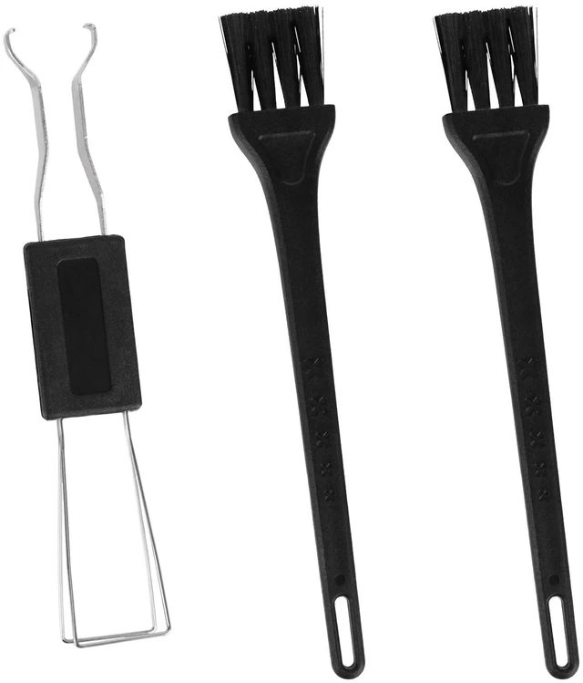 Main image of 3-Pc Keyboard Cleaning Tool Set: Keycap Puller & Dual Brushes for Home, Office and Shared Spaces
