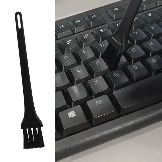 Alt view image 4 of 5 - 3-Pc Keyboard Cleaning Tool Set: Keycap Puller & Dual Brushes for Home, Office and Shared Spaces