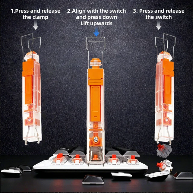 Alt view image 6 of 6 - Keycap Puller Switch Puller for Mechanical Keyboard, 2-in-1 | See-Through Design, Dual-Claw Grip, Hot-Swappable & Magnetic Switches, for Gaming Keyboards
