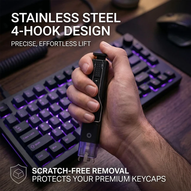 Alt view image 3 of 6 - Keycap Puller & Keyboard Switch Puller, Mechanical Key Cap Removal Tool | Compatible with Cherry MX Gateron Kailh Outemu, 2-in-1 Keyboard Key & 4-Claw Switche Remover c/w 2 Cleaning Brushes