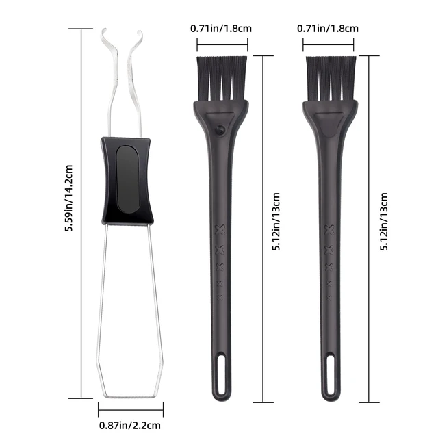 Alt view image 2 of 7 - 1 PCS Keycap Puller Switch Puller with 2 Cleaning Brushes | For Mechanical Keyboard, Fixing & Removal Tool, Stainless Steel