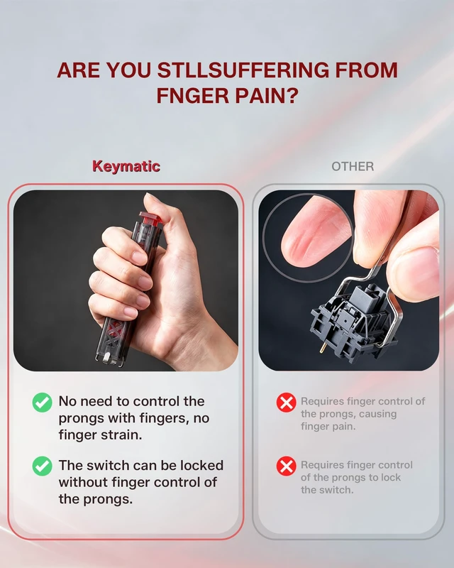 Alt view image 3 of 7 - Keycap Puller & Switch Puller for Keyboard Keycap,Keycap Acessory | Key Puller for Key Cap with 4-Claw Grip, One-Press Eject Design for Fast & Stable Removal Tool,Pink