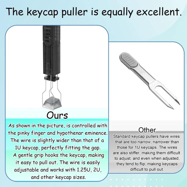 Alt view image 7 of 7 - 2 in 1 Switch Puller for Hot Swappable Mechanical Keyboard, 304 Stainless Steel Keycap & Switch Removal Tool for Easy Switches Replacement on Gaming Keyboards