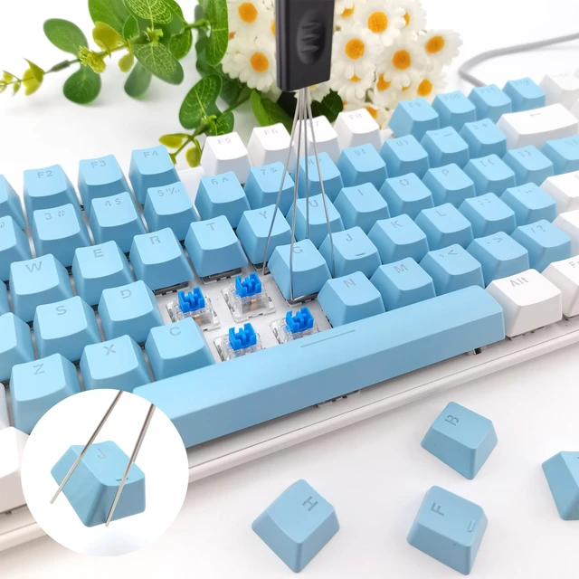 Alt view image 3 of 7 - Keycap Remover Tool Set, 2 PCS Stainless Steel Keycap Pullers with 2 PCS Keyboard Brushes for Mechanical Keyboard