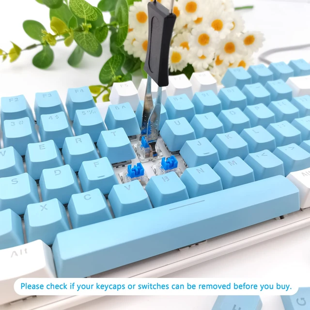 Alt view image 4 of 7 - Keycap Remover Tool Set, 2 PCS Stainless Steel Keycap Pullers with 2 PCS Keyboard Brushes for Mechanical Keyboard