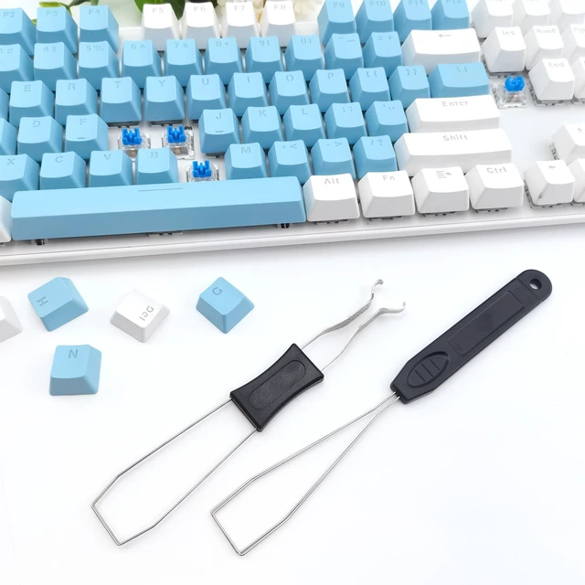 Alt view image 6 of 7 - Keycap Remover Tool Set, 2 PCS Stainless Steel Keycap Pullers with 2 PCS Keyboard Brushes for Mechanical Keyboard