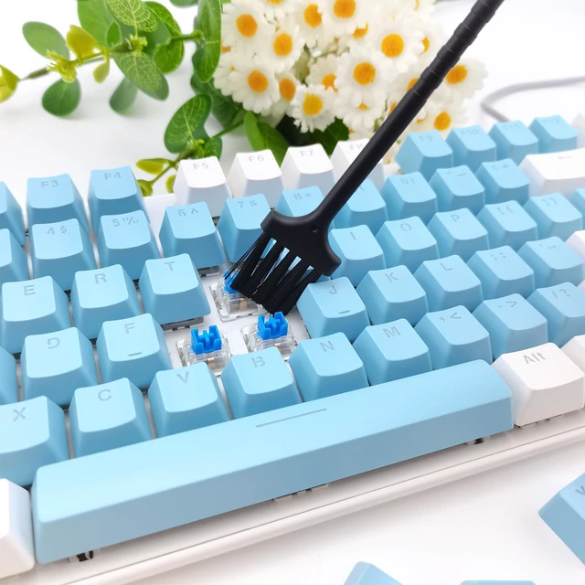 Alt view image 5 of 7 - Keycap Remover Tool Set, 2 PCS Stainless Steel Keycap Pullers with 2 PCS Keyboard Brushes for Mechanical Keyboard