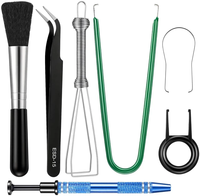Main image of 7 Pcs Keyboard Remover Tool Kit, Keyboard Lube Switch Puller Kit | Keyboard Cleaning Tools with Switch Puller Keycap Pullers Lubricating Pen Cleaning Brush Tweezers and 4-Jaw Gripper