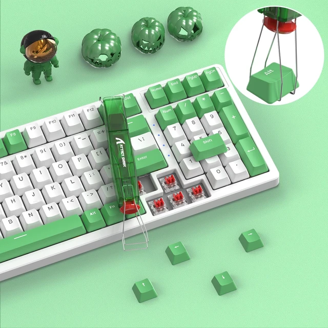 Alt view image 3 of 7 - KS01 2-in-1 Switch Puller Keycap Puller for Mechanical Keyboard,304 Stainless Steel Puller,Switch DIY Tool,Easily Remove Replacement Gaming Keyboard(Green Transparent)