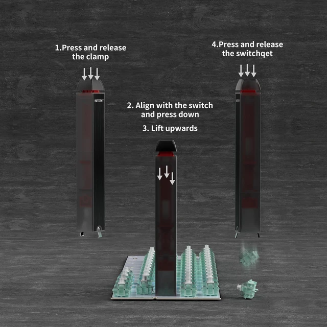 Alt view image 5 of 6 - Twins Switch Puller Keycap Puller for Mechanical Keyboard, DIY Tool Easily Remove and Replace Gaming Keyboard Switches and keycaps(Black