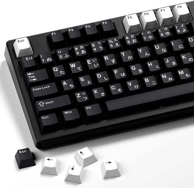 Main image of XVX Black Japanese Keycaps, Double Shot PBT Keycap Set, 146 Keys Cherry Profile WOB Keycaps Fit for Cherry Gateron MX Switches Mechanical Gaming Keyboard