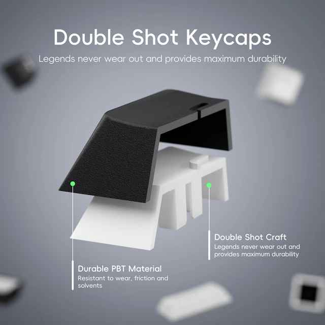 Alt view image 4 of 6 - XVX Black Japanese Keycaps, Double Shot PBT Keycap Set, 146 Keys Cherry Profile WOB Keycaps Fit for Cherry Gateron MX Switches Mechanical Gaming Keyboard