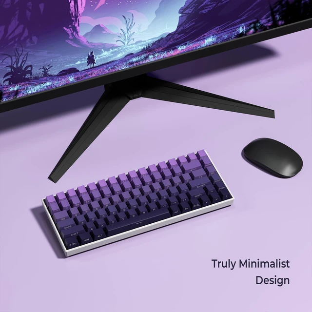 Alt view image 6 of 6 - XVX Side Print Keycaps, Shine Through Double Shot PBT Keycaps, Custom Key caps 60 65 75 100 Percent, Gradient Purple 136 Keys Set, OEM Profile, Minimalist Style for Cherry Gateron MX Switches Keyboard