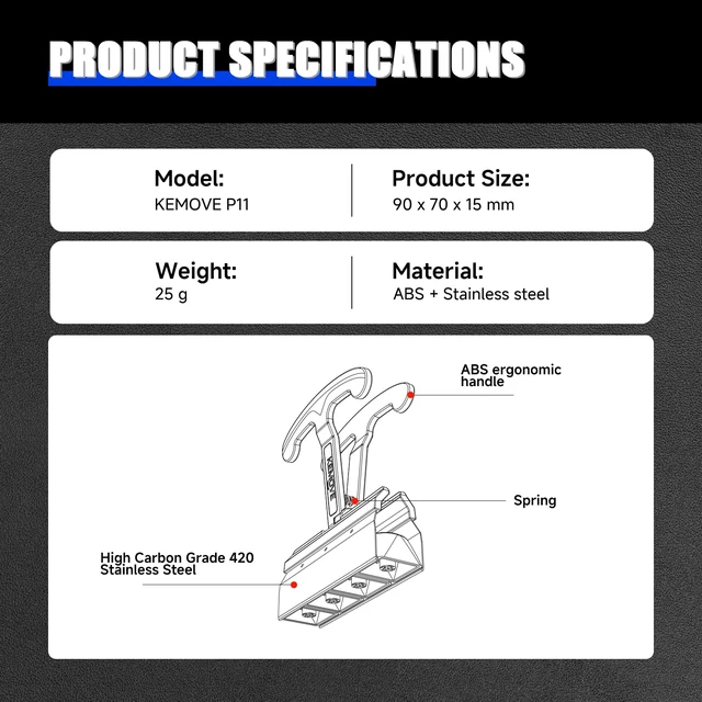 Alt view image 4 of 7 - P11 4-Key Keycap Puller - Custom Gaming Mechanical Keyboard Cleaning and Removal Tool, Made with PC and 420 High-Carbon Stainless Steel, Suitable for Standard Layout Keyboards (White)