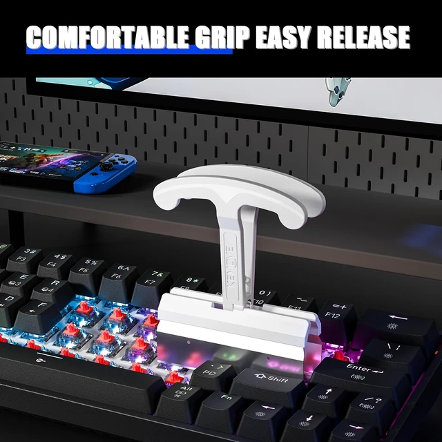 Alt view image 7 of 7 - P11 4-Key Keycap Puller - Custom Gaming Mechanical Keyboard Cleaning and Removal Tool, Made with PC and 420 High-Carbon Stainless Steel, Suitable for Standard Layout Keyboards (White)