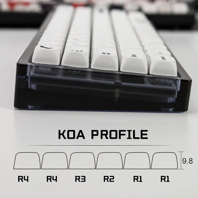 Alt view image 3 of 7 - Minimal White KOA Profile Keycaps Set,135 Keys PBT Sublimation Custom Keycaps for Mechanical Keyboards, Fits ANSI Layout 60%-Full-Sized Keyboards