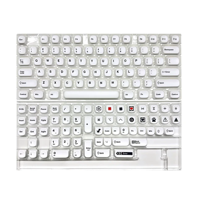 Alt view image 2 of 7 - Minimal White KOA Profile Keycaps Set,135 Keys PBT Sublimation Custom Keycaps for Mechanical Keyboards, Fits ANSI Layout 60%-Full-Sized Keyboards