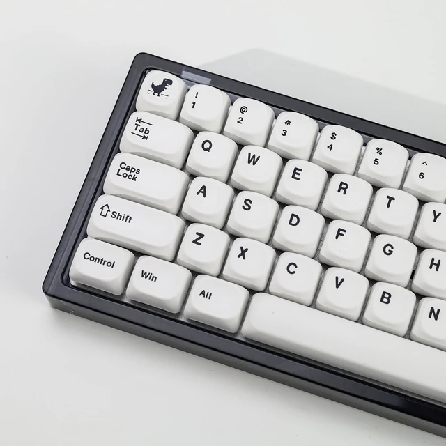 Alt view image 7 of 7 - Minimal White KOA Profile Keycaps Set,135 Keys PBT Sublimation Custom Keycaps for Mechanical Keyboards, Fits ANSI Layout 60%-Full-Sized Keyboards