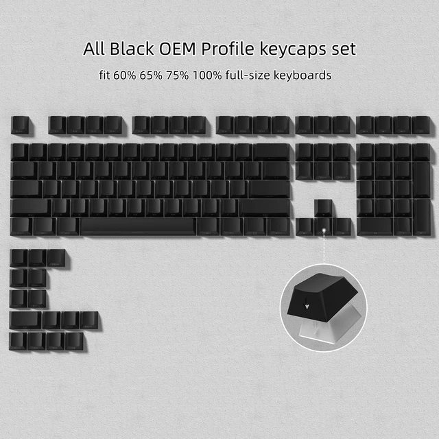 Alt view image 2 of 6 - Shine Through keycaps Set,Double Shot PBT keycaps Black | Side Print keyboard keycaps,OEM Profile custom Key caps for Mechanical Keyboards 60% 65% 75% 100% TKL Layout