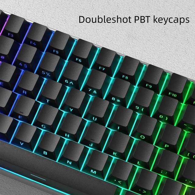 Alt view image 5 of 6 - Shine Through keycaps Set,Double Shot PBT keycaps Black | Side Print keyboard keycaps,OEM Profile custom Key caps for Mechanical Keyboards 60% 65% 75% 100% TKL Layout