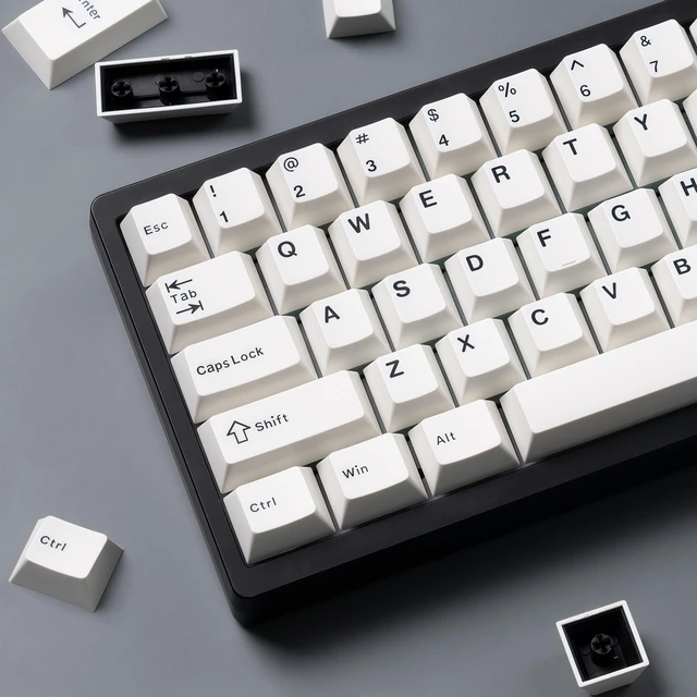 Main image of Double Shot PBT keycaps Set, Cherry Profile Keyboard Keycaps | Retro key caps full size,Custom keycaps for 60% 65% 75% 100% MX switch Mechanical Keyboard(Milky White,126-keys)