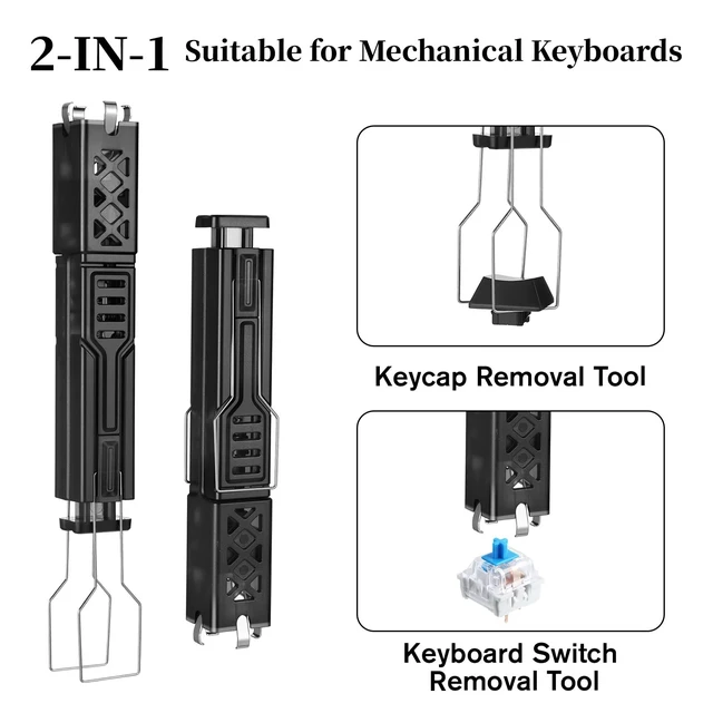 Alt view image 6 of 7 - 2-in-1 Key Switch Puller Keycap Puller with 4-Claw Grip Key Cap Removal Tool for Fast Mechanical Keyboard Switch Replacement Keycap Removal