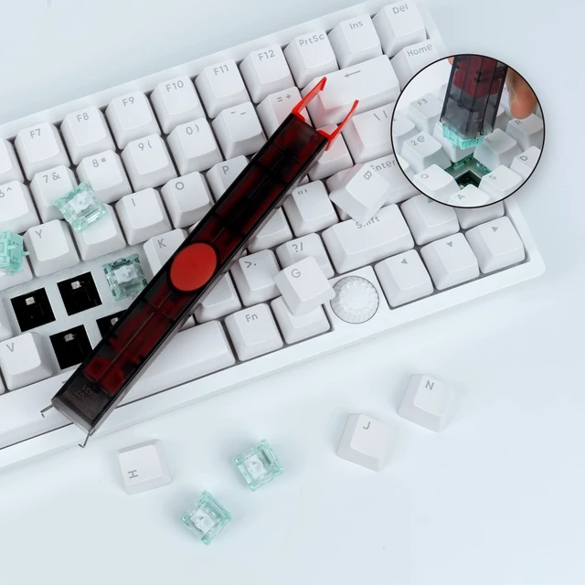 Alt view image 7 of 7 - Gateron 2-in-1 Keycap and Switch Puller with Metal Jaws and Cleaning Brush | 2 Claw Grip Key Switch Puller With PC Housing, OnePress Release, Fast and Gentle Removal of Keyboard Switches and Keycaps