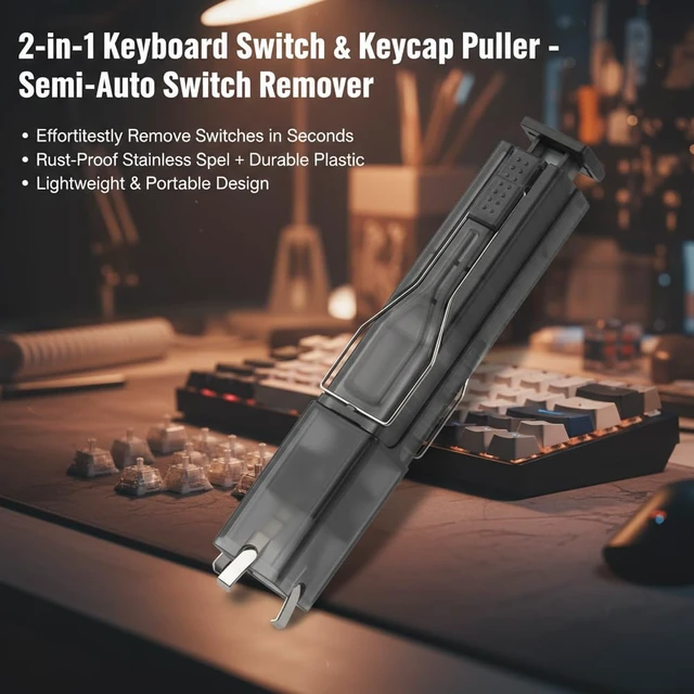 Alt view image 4 of 7 - 2-in-1 Key Switch Puller with Stainless Steel 4-Claw, Keycap Puller & Keyboard Switch Puller, Press Once to Eject Removes Quickly and Stays Stable on Gaming Keyboards