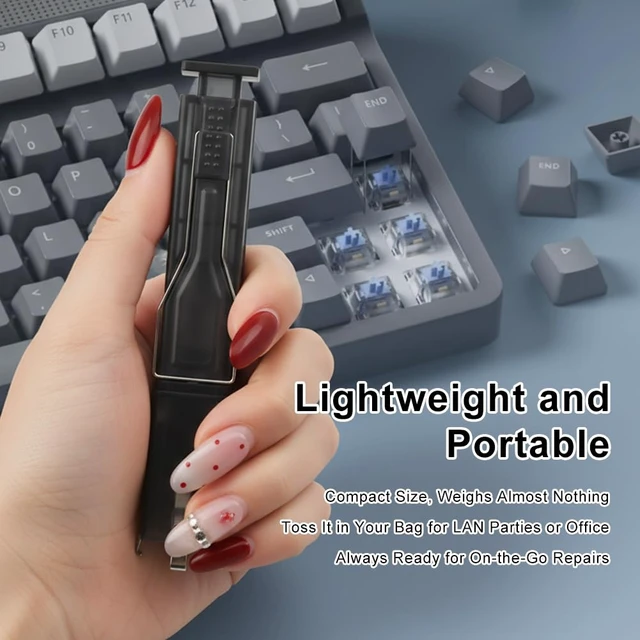 Alt view image 6 of 7 - 2-in-1 Key Switch Puller with Stainless Steel 4-Claw, Keycap Puller & Keyboard Switch Puller, Press Once to Eject Removes Quickly and Stays Stable on Gaming Keyboards