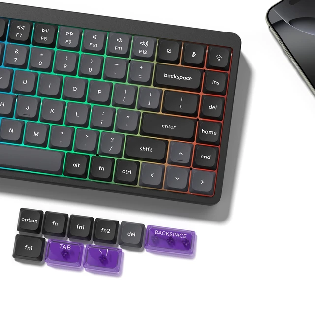 Alt view image 5 of 7 - Low Profile keycaps,Black/Grey,Double Shot PBT keycap Set | 138-keys custom keycaps for Mechanical Keyboard 60% 65% 75% 96% 100% cherry-MX switch,TKL, Full-Sized Layout