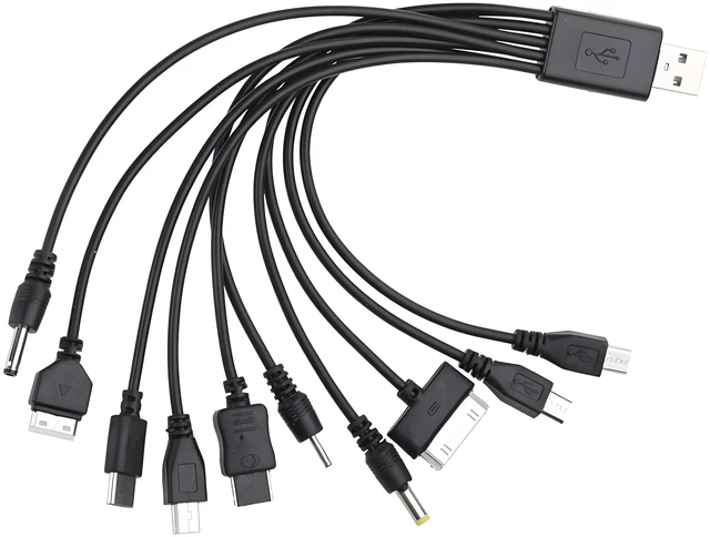 Main image of 10 in 1 USB Multi USB Cables 20CM/7.87in for Mobile Phones, Speakers, Headphones & Older Mobile Phones