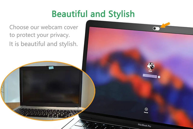 Alt view image 5 of 7 - Laptop Webcam Cover Slide, Metal 0.023 Inch Ultra-Thin White | Web Webcam Cover for MacBook Pro / Air, Laptop, iMac, iPad, iPhone 8/7, PC Accessories, Privacy Protection, 2 Packs