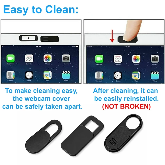 Alt view image 4 of 7 - 9 Pack(3 Large + 3 Medium + 3 Small) 0.03 inch Ultra Thin Webcam Cover Slide Camera Blocker Protect Your Privacy Security for MacBook Air, Laptop, iPad, iMac, PC, iPhone
