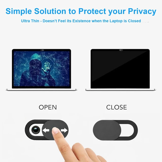 Alt view image 5 of 7 - 9 Pack(3 Large + 3 Medium + 3 Small) 0.03 inch Ultra Thin Webcam Cover Slide Camera Blocker Protect Your Privacy Security for MacBook Air, Laptop, iPad, iMac, PC, iPhone