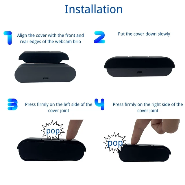 Alt view image 4 of 6 - Webcam Cover Compatible with Logitech Brio 4K Webcam, Camera Lens Privacy Webcam Covers for Logi Brio hd 4K Pro