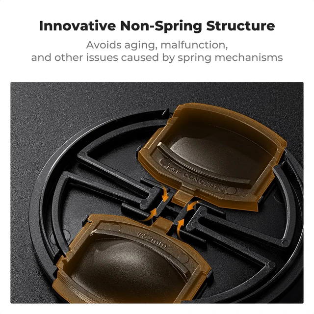 Alt view image 4 of 7 - 55mm Lens Cap Cover, 4-in-1 Center Pinch Lens Cover | Anti-Loss Keeper Leash + Microfiber Cleaning Cloth Kits Compatible with Nikon, Canon, Sony, Fujifilm Camera Lenses, PC02