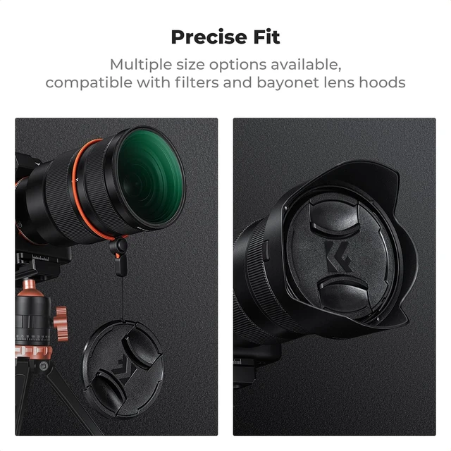 Alt view image 6 of 7 - 55mm Lens Cap Cover, 4-in-1 Center Pinch Lens Cover | Anti-Loss Keeper Leash + Microfiber Cleaning Cloth Kits Compatible with Nikon, Canon, Sony, Fujifilm Camera Lenses, PC02