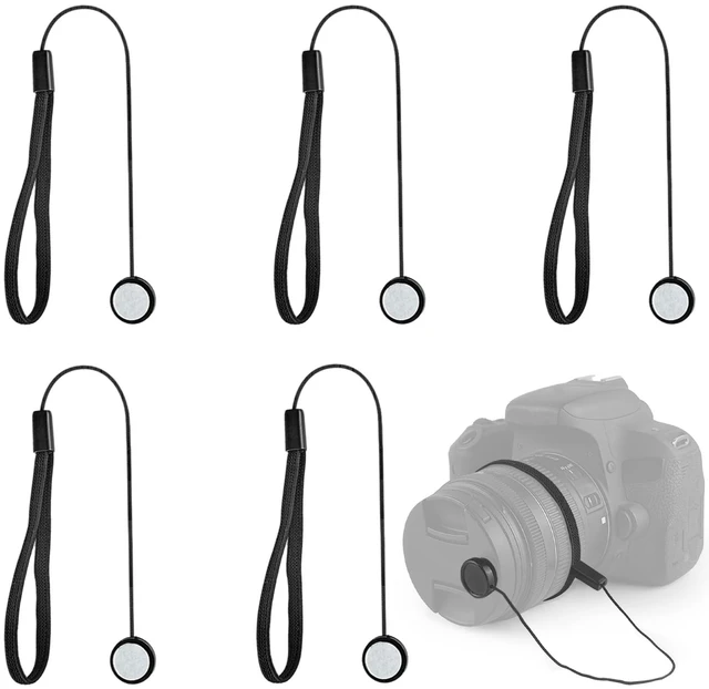 Main image of 5 Pack Lens Cap Leash,Lens Cap Tether,Lenses Caps Keeper with Elastic String,Camera Caps Holder for Canon Nikon Sony Sigma and Others SLR DSRL Mirrorless Lenses